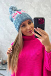 Dámská čepice s bambulí Elizabeth K386 denim UNI