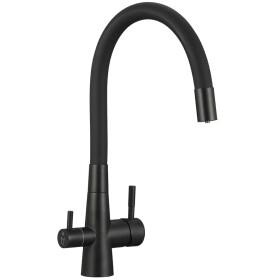 Laveo - Riveco - dřezová baterie s elastickým ramenem,, připojení k vodnímu filtru, černá BRI_B68D