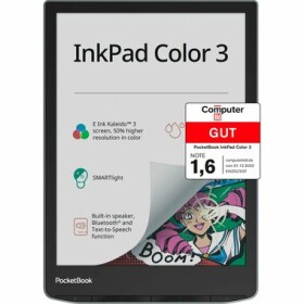 PocketBook InkPad Color 3 modrá / 7.8" / 1872x1404 T / 32GB / E-Ink / 2900mAh / USB-C / Wi-Fi (PB743K3-1-WW-B)