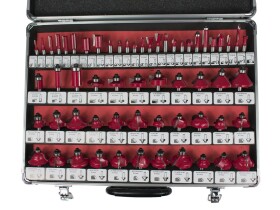 FESTA 21454 Sada fréz do dřeva, tvarové, SK plátky, 59ks, stopka 8mm