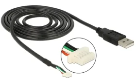 Delock USB kabel pro kamerový modul / Kabel / USB 2.0 A Mini-B 5-pin / 1,5 m / černá (95986)