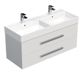 Koupelnová skříňka s umyvadlem SAT Cube Way 120x53x46 cm bílá lesk CUBE461202BISAT CUBE461202BISAT