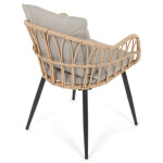 Zahradní židle, kov, polyratan, béžová, AZ-F1406 NAT