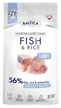BALTICA Nutraceutic Hypoallergenic Light / Granule pro dospělé psy / Ryba s rýží / střední plemena / hypoalergenní