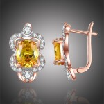 Náušnice Swarovski Elements Phoebe, Žlutá