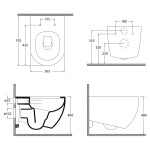 ISVEA - INFINITY závěsná WC mísa, Vortex Rimless, 36,5x53cm, bílá 10NF02003