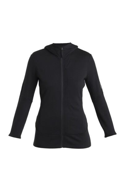 Dámská merino mikina s kapucí ICEBREAKER Wmns 260 Quantum IV LS Zip Ho, Black velikost: M