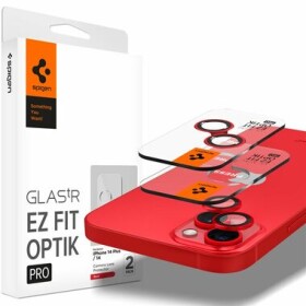 Spigen Glass EZ Fit Optik Pro ochranné sklo na fotoaparát pro Apple iPhone 14/iPhone 14 Plus 2ks červená (AGL05605)