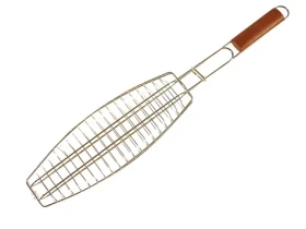 RULYT Grilovací rošt na 1 rybu / Grilovací rošt / 70x15 cm / Železo, chromovaná úprava