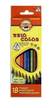 KOH-I-NOOR Trojhranné pastelky tenké Triocolor 18 ks (24281)