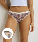 Dámské bavlněné kalhotky 3 ks DIM LES POCKETS COTTON SLIP 3x - DIM - světle hnědá M