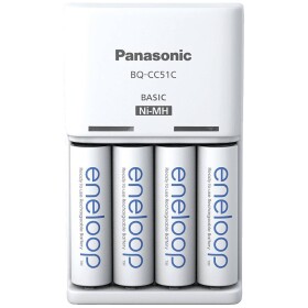 Panasonic Basic BQ-CC51 + 4x eneloop AA síťová nabíječka NiMH AAA, AA