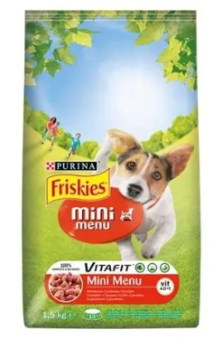 PURINA FRISKIES pes Mini Menu s hovězím & obilovinami 1,5 kg