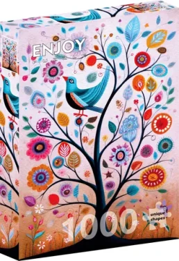 ENJOY Puzzle Kéž modrý pták štěstí přiletí na tvůj strom