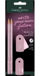 FABER-CASTELL Grafitové tužky s ořezávátkem a gumou / tvrdost B / růžová (218480)