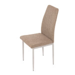Židle jídelní, béžová látka, šedé kovové nohy