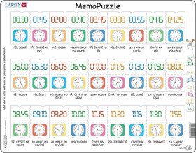 Puzzle MAXI - Memo čas slovy, digitálně, ciferník/54 dílků - Larsen