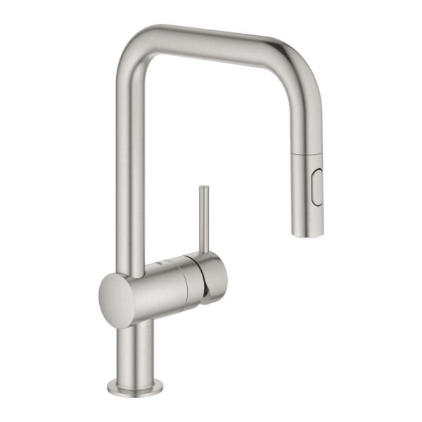 GROHE - Minta Dřezová baterie s výsuvnou sprškou, supersteel 32322DC2