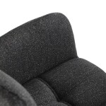 Židle jídelní, tmavě šedá látka, černý kov