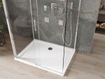 MEXEN/S - OMEGA sprchový kout 3-stěnný 140x100, transparent, chrom + vanička včetně sifonu 825-140-100-01-00-3s-4010