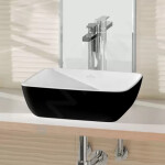 VILLEROY & BOCH - Artis Umyvadlo na desku, 410x410 mm, Coal Black 417841BCT8