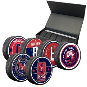 Mustang Sada 6 puků Washington Capitals NHL Alexander Ovechkin 895 Recording Breaking 6 Pack