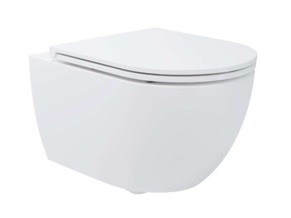 Kielle - Oudee Závěsné WC se sedátkem Softclose, Vortex Rimless+, bílá 30102020-SET1