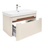 Koupelnová skříňka s umyvadlem a baterií SAT Fusion 77,5x43x45 cm pískově béžová mat SATFUSION80BEUBA SATFUSION80BEUBA