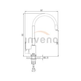 INVENA - Dřezová baterie JOGA PLUS černá BZ-32-P04-C