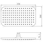 AQUALINE - Hlavová sprcha, 200x350, ABS/černá mat SC296