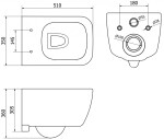 MEXEN/S - WC předstěnová instalační sada Fenix Slim s mísou WC Stella, bílá 6103368XX00