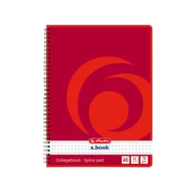 Herlitz Poznámkový blok A5 / čtverečkovaný / červený / 80 listů (297531)