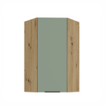 Horní rohová skříňka Aria 60x60 GN-108 1F (45°) Barva korpusu: Dub artisan, Barva dvířek: BL - Black AFM
