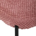 Židle jídelní, růžová látka, černé kovové nohy.