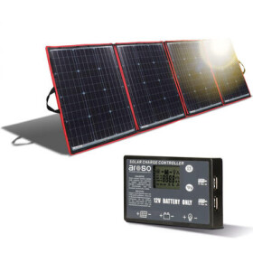 Aroso Solární panel rozkládací přenosný s PWM regulátorem 220W 12V/24V 212x73cm - do auta / na kempování (20.201)