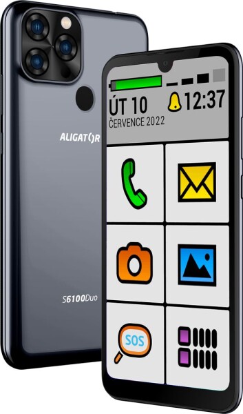 Aligator S6100 Senior 32GB černá 6.3" Quad-Core 2GB RAM 32GB 8MP 5MP Android 12