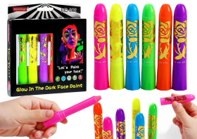 Mamido Sada na malování na obličej neonové fluorescenční fixy a pastelky 6 ks