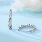 Stříbrné náušnice se zelenými zirkony - stříbro 925/1000, Zelená