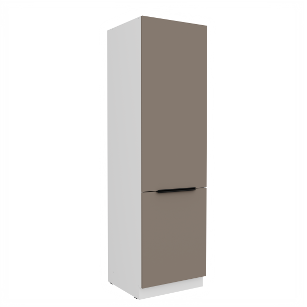 Vysoká skříňka pro vestavnou lednici Aria 60 LO-210 2F Barva korpusu: Bílá, Barva dvířek: TA - Sandgrau AFM