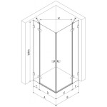 MEXEN/S - Lunar Duo sprchový kout dveře křídlové 90 x 80, transparent, růžové zlato 834-090L-080P-60-00