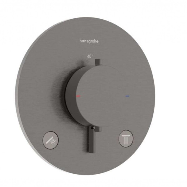 HANSGROHE - Ecostat Comfort S Termostatická baterie pod omítku, pro 2 spotřebiče, kartáčovaný černý chrom 33715340