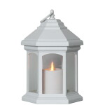 STAR TRADING LED lucerna Linta White Outdoors 26 cm, bílá barva, plast