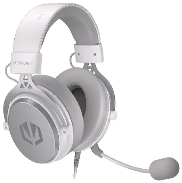 Endorfy VIRO Onyx White / herní sluchátka s mikrofonem / odjímatelný mikrofon / 3.5mm Jack / 53mm měniče / 1.2m (EY1A004)