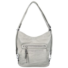 Dámská praktická koženková kabelka/batoh Milie, světle šedá
