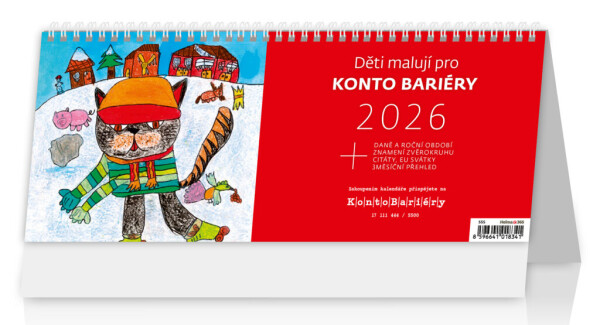 Stolní kalendář 2026 Helma - Děti malují pro Konto Bariéry