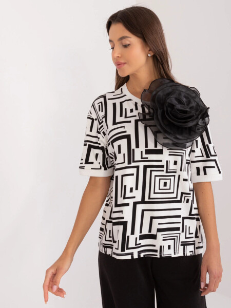 Dámská halenka LK BZ 509697.27 Ecru s černou - FPrice ecru-černá one size