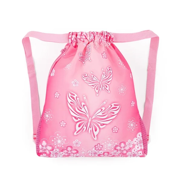 Bagmaster SÁČEK VEGA 23 A školní na přezůvky / tělocvik - motýlci Růžová 1,5 l 230239