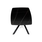 Stůl konferenční, deska slinutá keramika 120x70cm, černý mramor, nohy černý kov