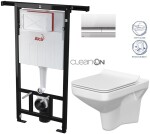 ALCADRAIN Jádromodul - předstěnový instalační systém s chromovým tlačítkem M1721 + WC CERSANIT CLEANON COMO + SEDÁTKO AM102/1120 M1721 CO1