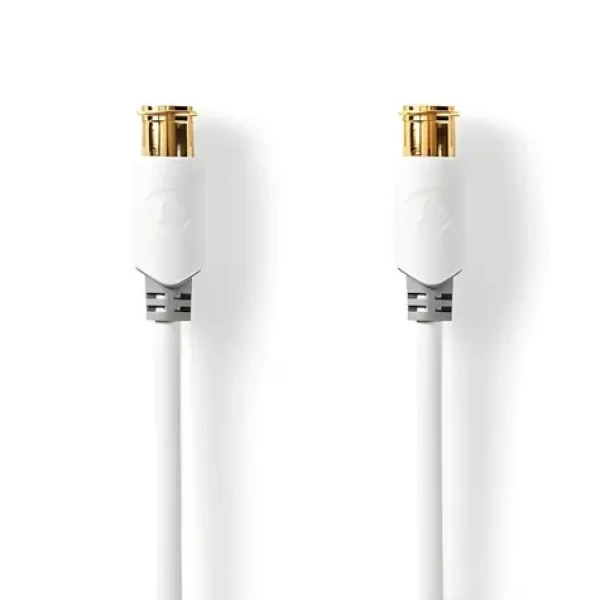 Nedis F Quick kabel F(M)-F(M) pozlacený bílá / Kabel / 75 Ohm / 90 dB / dvojité stínění / 5 m / PVC (CSBW41300WT50)